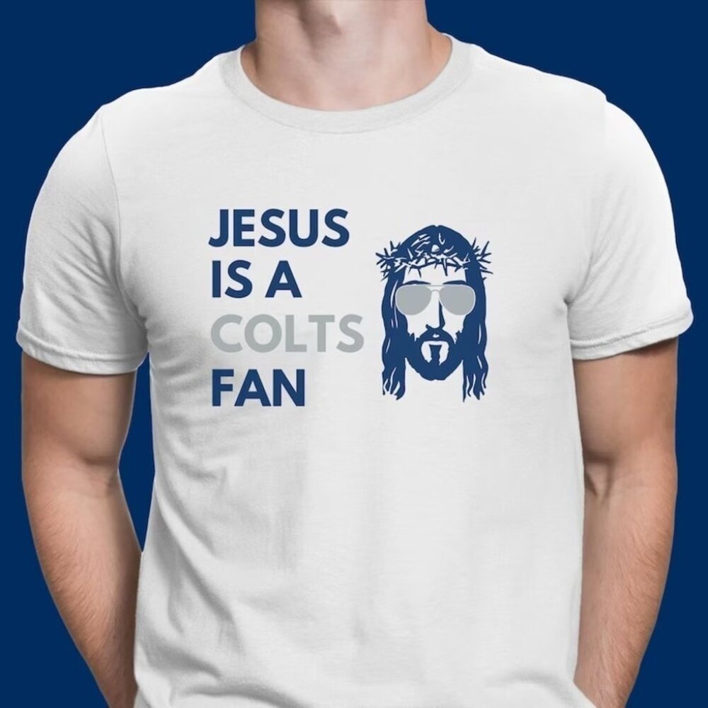 k Jesus Is A Colts Fan Shirt For Men Women Indianapolis Colts T-shirt